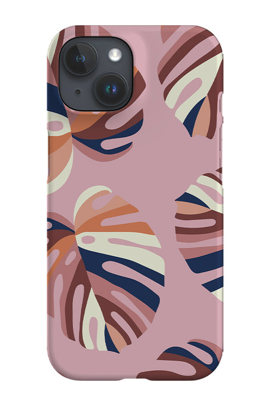 RoyalCovers.uk - Monstera Multicolour Print Phone Case (Pink)