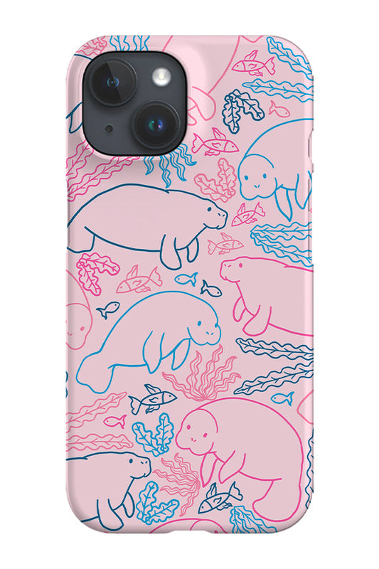 RoyalCovers.uk - Manatee Coral Reef Scatter Phone Case (Pink Blue)
