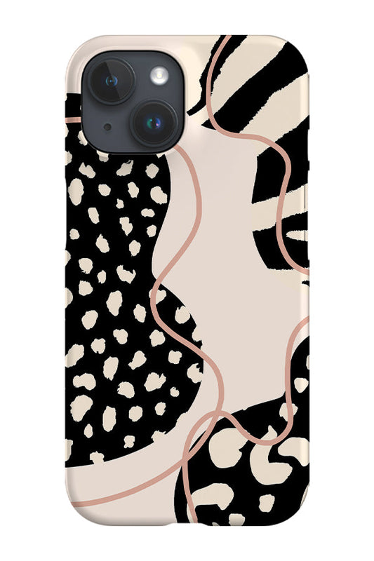 RoyalCovers.uk - Minimalist Abstract Animal Print Phone Case (Black Beige)