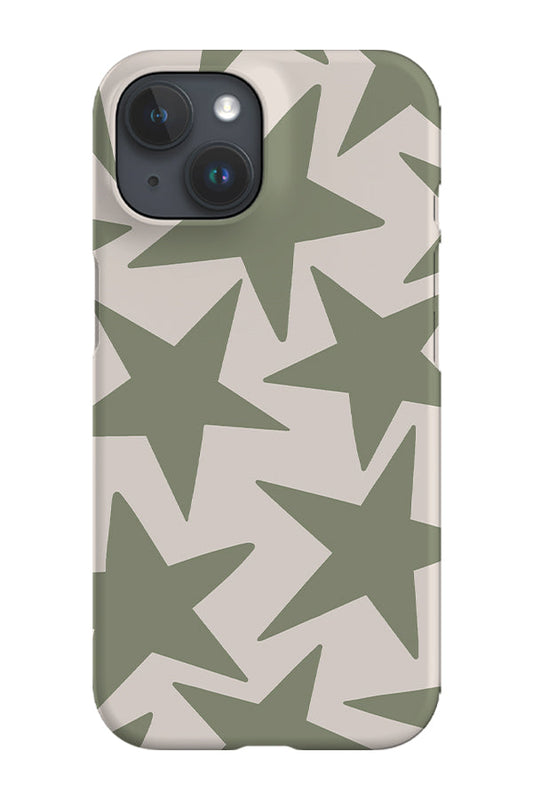 RoyalCovers.uk - Minimalist Stars Phone Case (Moss Green Linen)