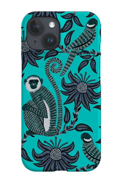 RoyalCovers.uk - Monkey & Parrot Phone Case (Turquoise)