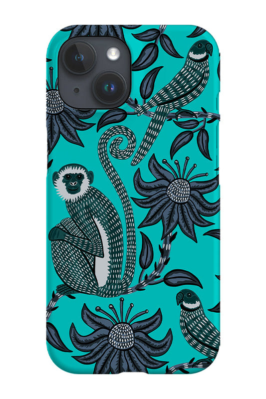 RoyalCovers.uk - Monkey & Parrot Phone Case (Turquoise)