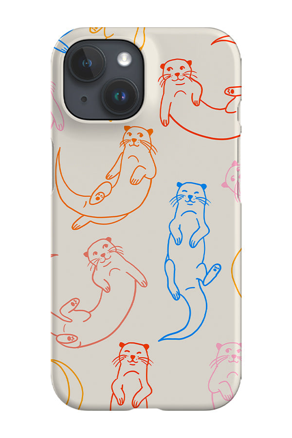 RoyalCovers.uk - Otter Scatter Line Art Phone Case (Bright)