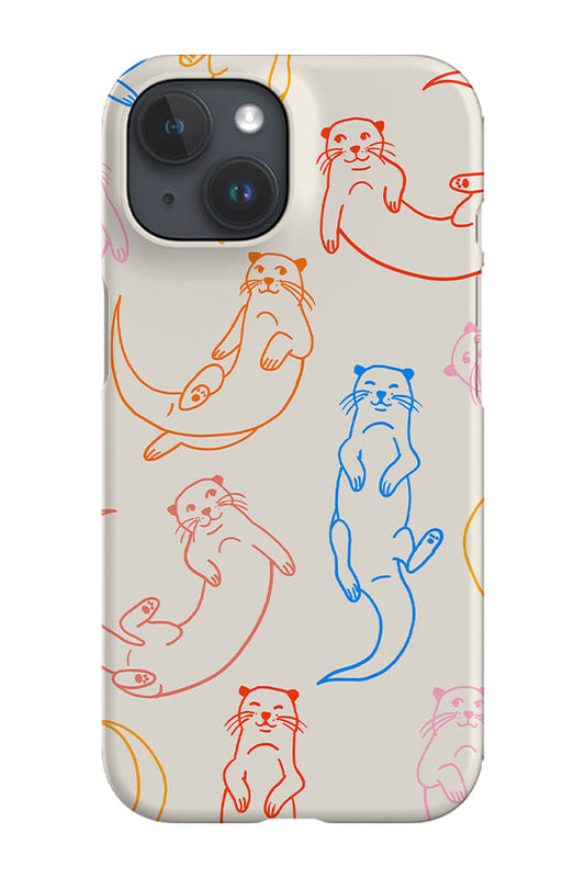 RoyalCovers.uk - Otter Scatter Line Art Phone Case (Bright)