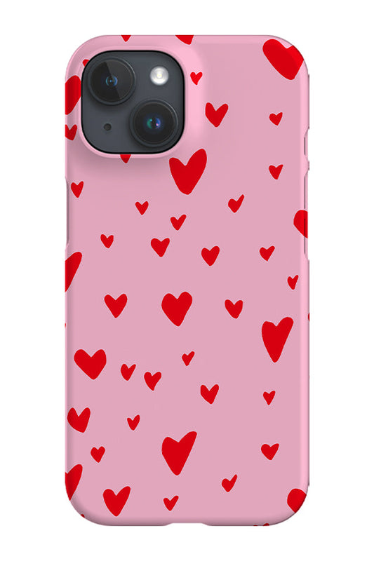 RoyalCovers.uk - Painted Heart Scatter Phone Case (Pink Red)