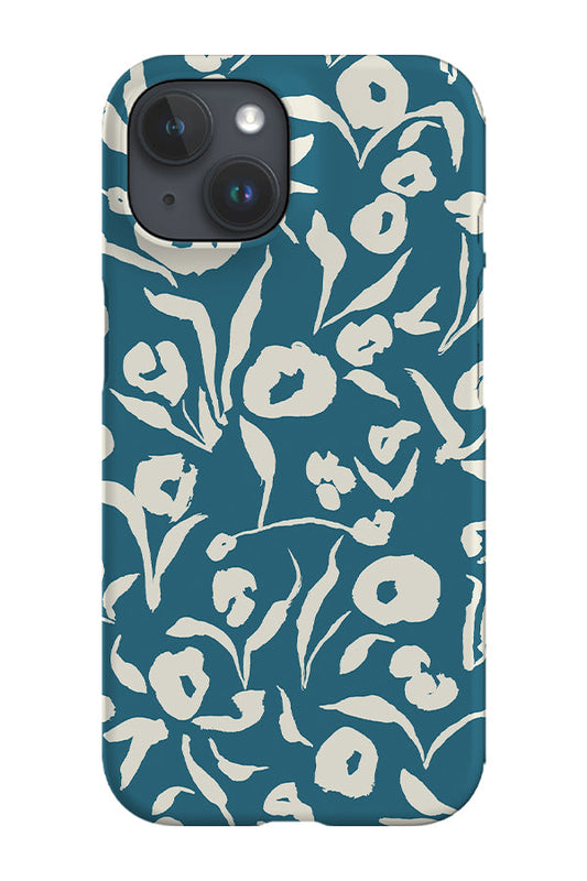 RoyalCovers.uk - Painterly Floral Scatter Phone Case (Teal Cream)