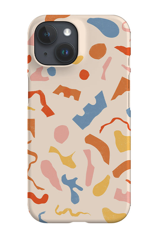 RoyalCovers.uk - Playful Abstract Shapes Collage Phone Case (Blue Pink)