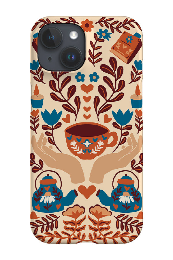 RoyalCovers.uk - Scandinavian Hygge Damask Phone Case (Beige Blue)