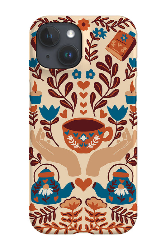 RoyalCovers.uk - Scandinavian Hygge Damask Phone Case (Beige Blue)