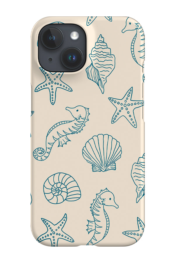 RoyalCovers.uk - Seashell and Seahorses Phone Case (Beige Blue)