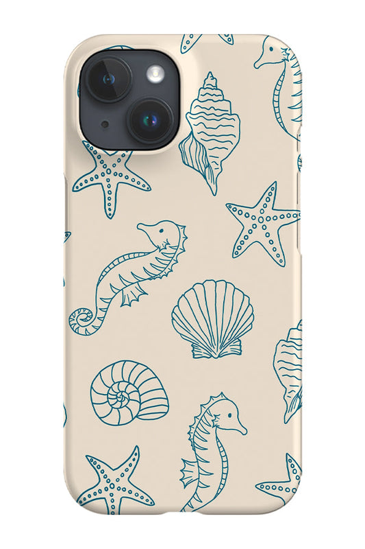 RoyalCovers.uk - Seashell and Seahorses Phone Case (Beige Blue)