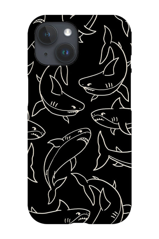 RoyalCovers.uk - Shark Line Art Phone Case (Black)