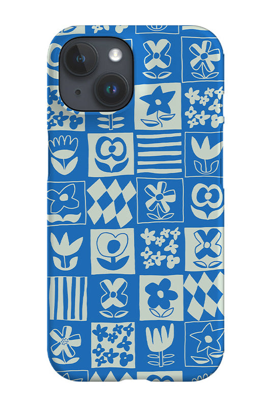 RoyalCovers.uk - Six Flower Tile Phone Case (Aqua Blue)