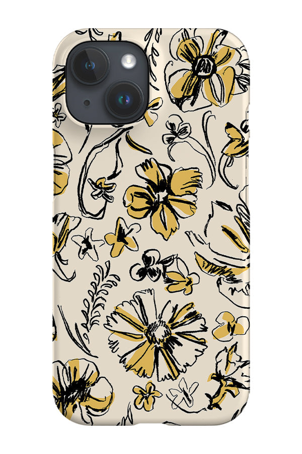 RoyalCovers.uk - Sketchbook Floral Multi Phone Case (Cream Mustard Black)