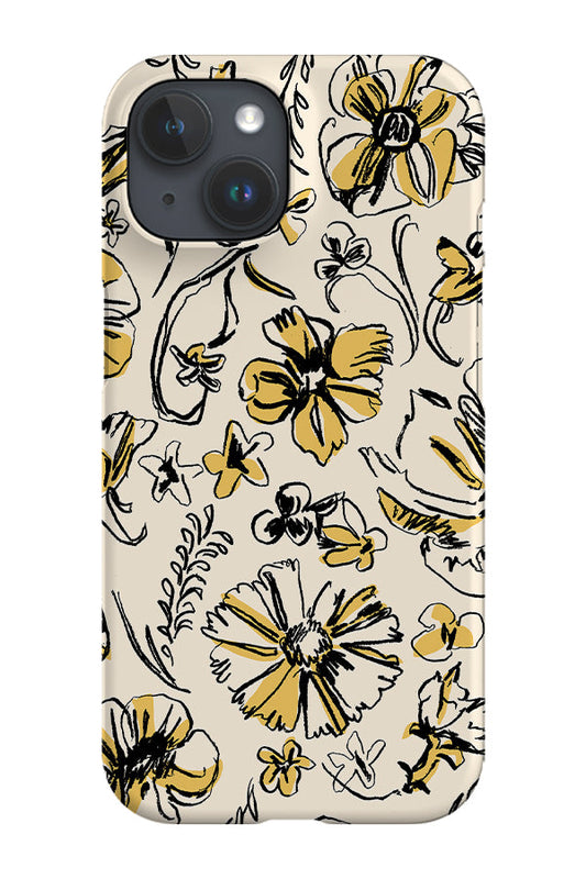 RoyalCovers.uk - Sketchbook Floral Multi Phone Case (Cream Mustard Black)