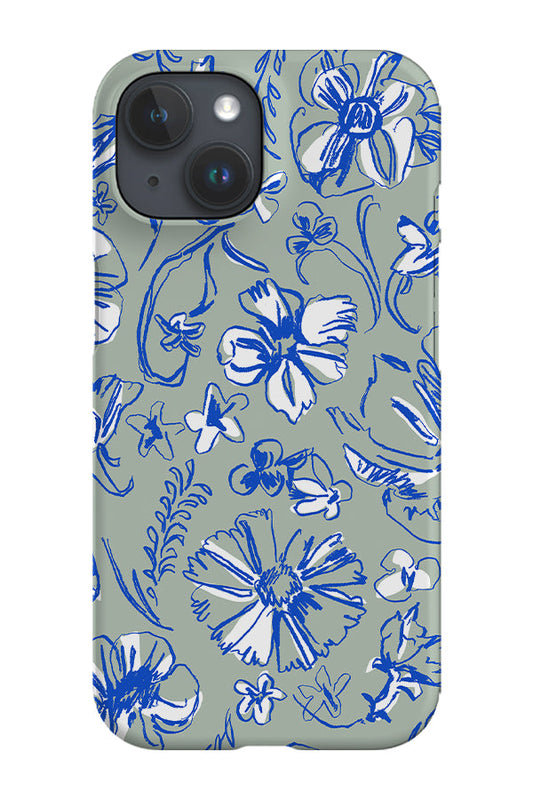 RoyalCovers.uk - Sketchbook Floral Multi Phone Case (Olive White Cobalt)