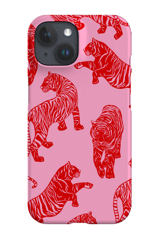 RoyalCovers.uk - Tigers Pattern Phone Case (Pink Red)