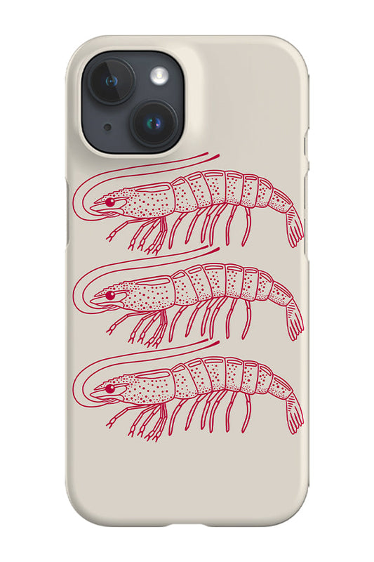 RoyalCovers.uk - Three Shrimp Line Art Phone Case (Off White Pink)