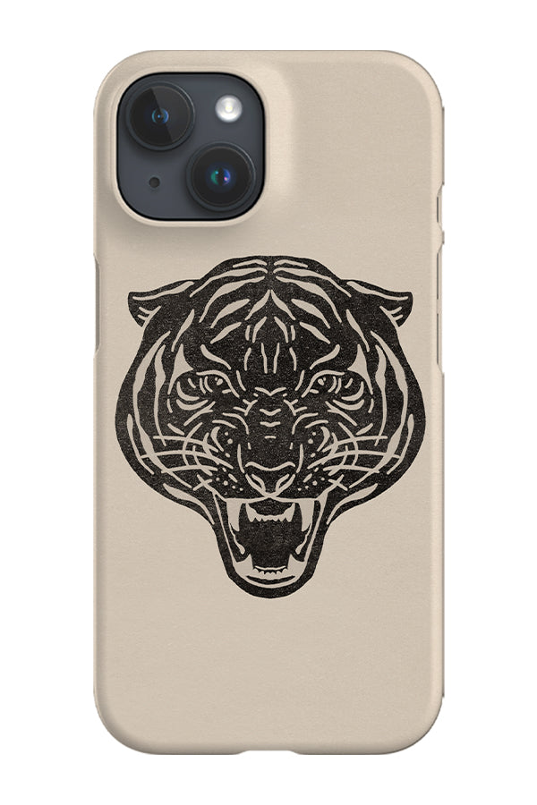 RoyalCovers.uk - Tiger Stencil Head Phone Case (Beige)