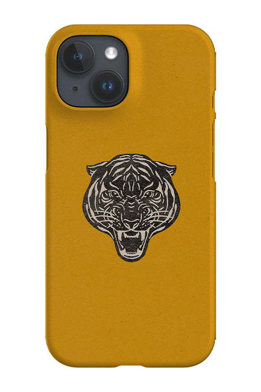 RoyalCovers.uk - Small Tiger Stencil Head Phone Case (Yellow)