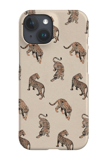 RoyalCovers.uk - Retro Tiger Scatter Phone Case (Beige)