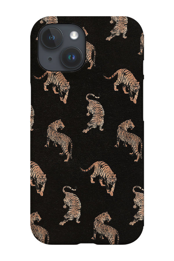 RoyalCovers.uk - Retro Tiger Scatter Phone Case (Black)