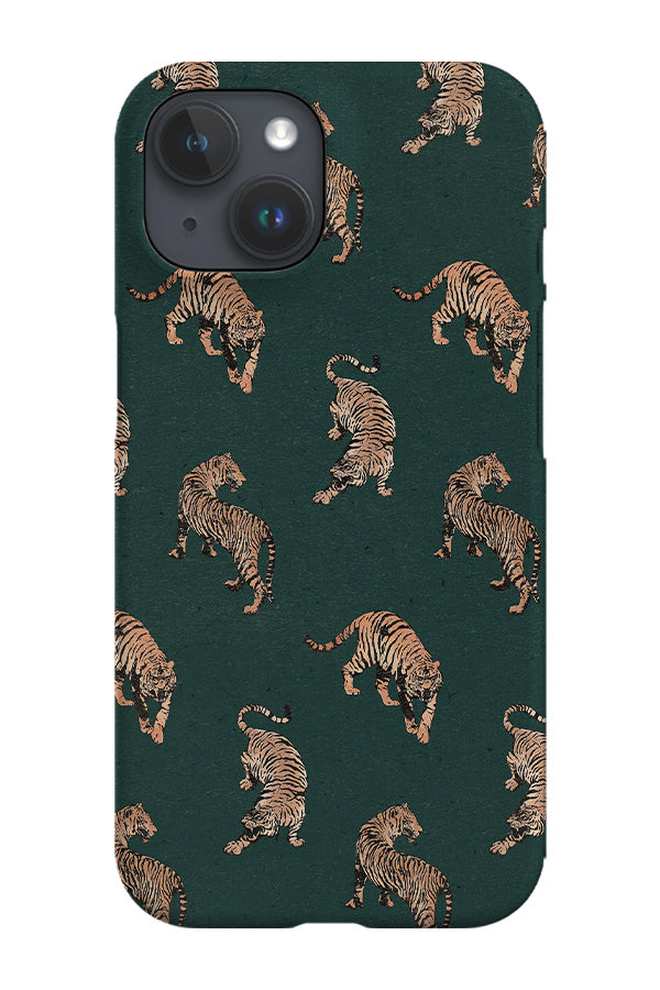 RoyalCovers.uk - Retro Tiger Scatter Phone Case (Green)