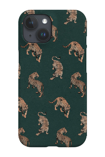 RoyalCovers.uk - Retro Tiger Scatter Phone Case (Green)