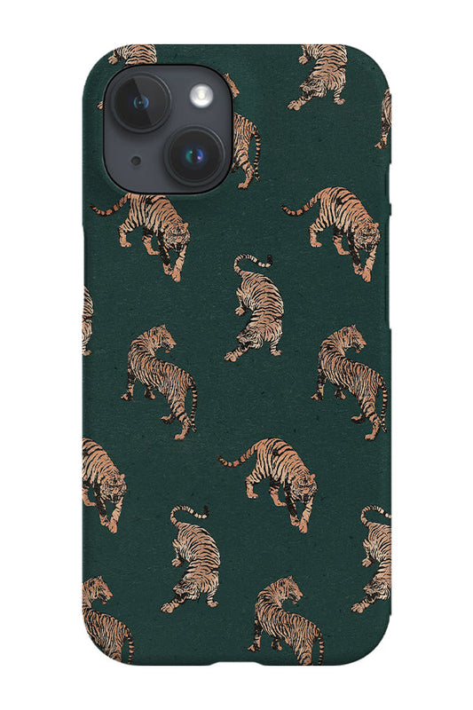 RoyalCovers.uk - Retro Tiger Scatter Phone Case (Green)