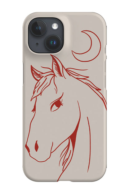 RoyalCovers.uk - Up Close Horse Lines Phone Case (Off White Red)