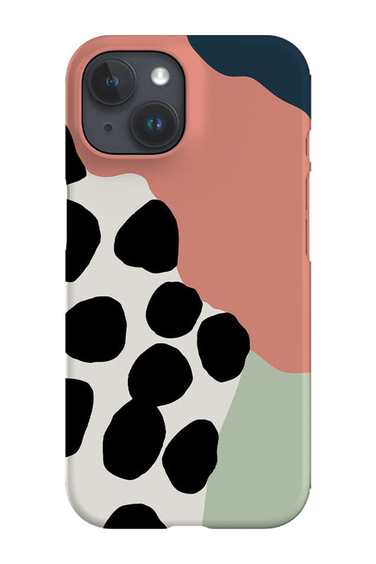 RoyalCovers.uk - Wavy Shapes & Big Dots Phone Case (Coral Green)