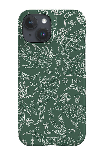 RoyalCovers.uk - Whale Shark Scatter Coral Reef Phone Case (Khaki)