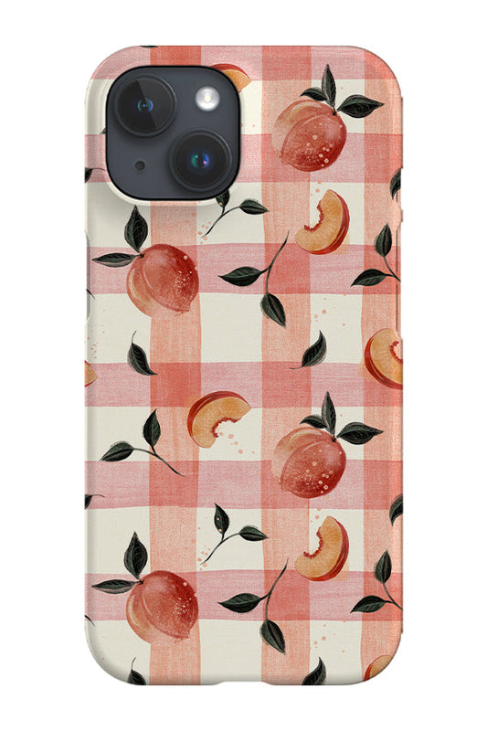 RoyalCovers.uk - Retro Kitchen Peaches Gingham By Rebecca Elfast Phone Case (Pink)